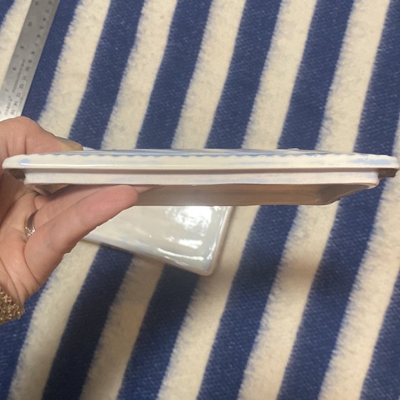 Ceramic White & Blue Trinket Box w/ Lid - Picture 14 of 16